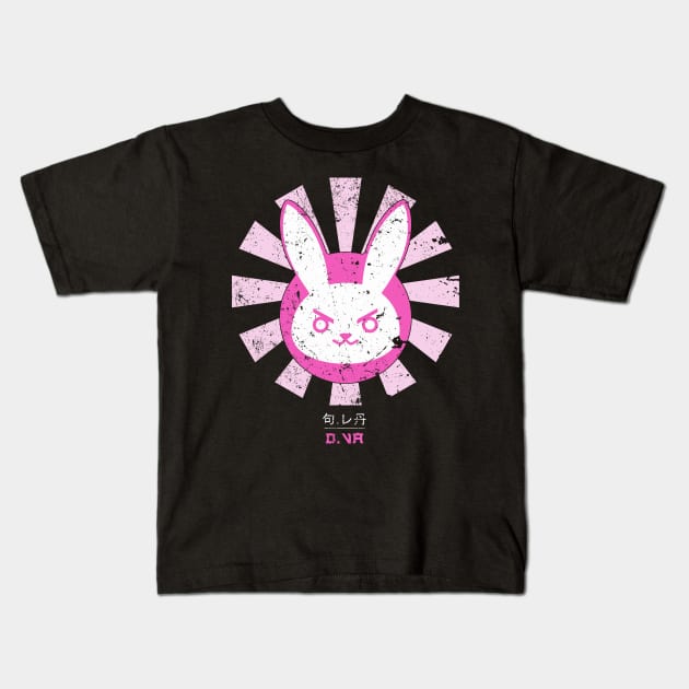 Overwatch D VA Bunny Logo Retro Japanese Kids T-Shirt by Nova5